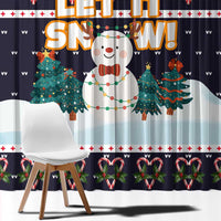 Let It Snow Christmas Window Curtain Funny Xmas Holiday Patterns - Wonder Print Shop