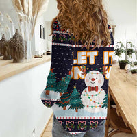 Let It Snow Christmas Women Casual Shirt Funny Xmas Holiday Patterns - Wonder Print Shop