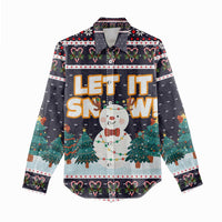 Let It Snow Christmas Women Casual Shirt Funny Xmas Holiday Patterns - Wonder Print Shop