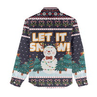 Let It Snow Christmas Women Casual Shirt Funny Xmas Holiday Patterns - Wonder Print Shop