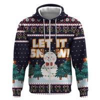 Let It Snow Christmas Zip Hoodie Funny Xmas Holiday Patterns - Wonder Print Shop