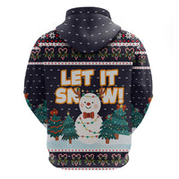 Let It Snow Christmas Zip Hoodie Funny Xmas Holiday Patterns - Wonder Print Shop