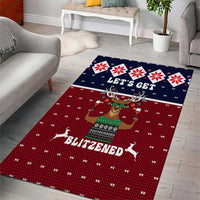 Lets Get Slouchy Christmas Area Rug Funny Xmas Holiday Patterns - Wonder Print Shop