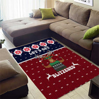 Lets Get Slouchy Christmas Area Rug Funny Xmas Holiday Patterns - Wonder Print Shop