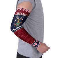 Lets Get Slouchy Christmas Arm Sleeves Funny Xmas Holiday Patterns - Wonder Print Shop