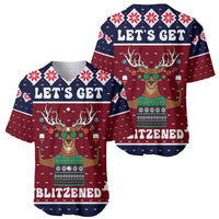 Lets Get Slouchy Christmas Baseball Jersey Funny Xmas Holiday Patterns - Wonder Print Shop