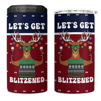 Lets Get Slouchy Christmas 4 in 1 Can Cooler Tumbler Funny Xmas Holiday Patterns - Wonder Print Shop