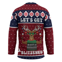 Lets Get Slouchy Christmas Hockey Jersey Funny Xmas Holiday Patterns - Wonder Print Shop