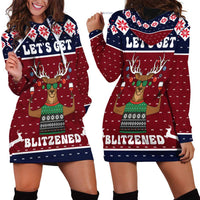 Lets Get Slouchy Christmas Hoodie Dress Funny Xmas Holiday Patterns - Wonder Print Shop