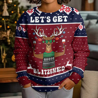 Lets Get Slouchy Christmas Kid Ugly Christmas Sweater Funny Xmas Holiday Patterns - Wonder Print Shop