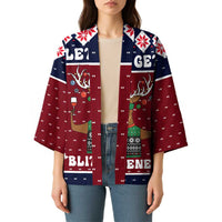 Lets Get Slouchy Christmas Kimono Funny Xmas Holiday Patterns - Wonder Print Shop