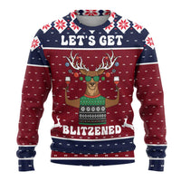 Lets Get Slouchy Christmas Ugly Christmas Sweater Funny Xmas Holiday Patterns - Wonder Print Shop