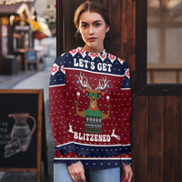 Lets Get Slouchy Christmas Ugly Christmas Sweater Funny Xmas Holiday Patterns - Wonder Print Shop
