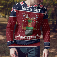 Lets Get Slouchy Christmas Ugly Christmas Sweater Funny Xmas Holiday Patterns - Wonder Print Shop