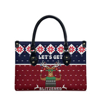 Lets Get Slouchy Christmas Leather Bag Funny Xmas Holiday Patterns - Wonder Print Shop