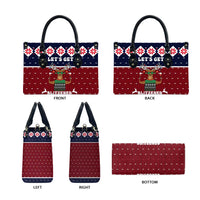 Lets Get Slouchy Christmas Leather Bag Funny Xmas Holiday Patterns - Wonder Print Shop