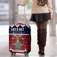 Lets Get Slouchy Christmas Luggage Cover Funny Xmas Holiday Patterns - Wonder Print Shop