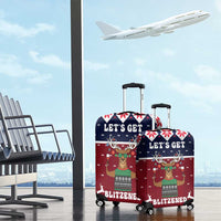 Lets Get Slouchy Christmas Luggage Cover Funny Xmas Holiday Patterns - Wonder Print Shop