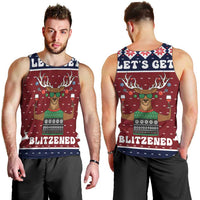 Lets Get Slouchy Christmas Men Tank Top Funny Xmas Holiday Patterns - Wonder Print Shop