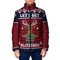 Lets Get Slouchy Christmas Padded Jacket Funny Xmas Holiday Patterns - Wonder Print Shop