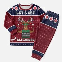 Lets Get Slouchy Christmas Pajama Set Funny Xmas Holiday Patterns - Wonder Print Shop