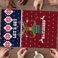 Lets Get Slouchy Christmas Puzzle Funny Xmas Holiday Patterns - Wonder Print Shop