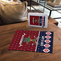 Lets Get Slouchy Christmas Puzzle Funny Xmas Holiday Patterns - Wonder Print Shop