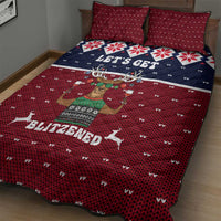 Lets Get Slouchy Christmas Quilt Bed Set Funny Xmas Holiday Patterns - Wonder Print Shop