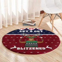 Lets Get Slouchy Christmas Round Carpet Funny Xmas Holiday Patterns - Wonder Print Shop