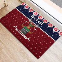 Lets Get Slouchy Christmas Rubber Doormat Funny Xmas Holiday Patterns - Wonder Print Shop