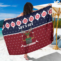 Lets Get Slouchy Christmas Sarong Funny Xmas Holiday Patterns - Wonder Print Shop