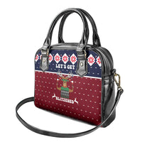 Lets Get Slouchy Christmas Shoulder Handbag Funny Xmas Holiday Patterns - Wonder Print Shop