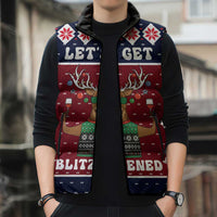 Lets Get Slouchy Christmas Sleeveless Puffer Jacket Funny Xmas Holiday Patterns - Wonder Print Shop