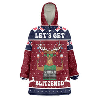 Lets Get Slouchy Christmas Wearable Blanket Hoodie Funny Xmas Holiday Patterns - Wonder Print Shop