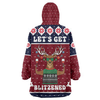 Lets Get Slouchy Christmas Wearable Blanket Hoodie Funny Xmas Holiday Patterns - Wonder Print Shop