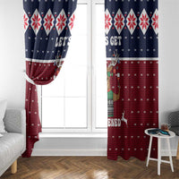 Lets Get Slouchy Christmas Window Curtain Funny Xmas Holiday Patterns - Wonder Print Shop