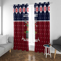 Lets Get Slouchy Christmas Window Curtain Funny Xmas Holiday Patterns - Wonder Print Shop