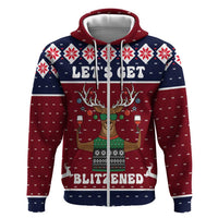 Lets Get Slouchy Christmas Zip Hoodie Funny Xmas Holiday Patterns - Wonder Print Shop