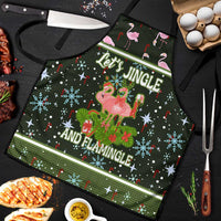 Lets Jingle And Flamingle Christmas Apron Funny Xmas Holiday Patterns - Wonder Print Shop