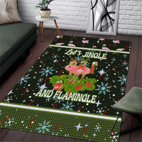Lets Jingle And Flamingle Christmas Area Rug Funny Xmas Holiday Patterns - Wonder Print Shop
