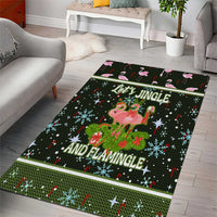 Lets Jingle And Flamingle Christmas Area Rug Funny Xmas Holiday Patterns - Wonder Print Shop