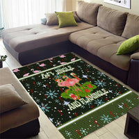 Lets Jingle And Flamingle Christmas Area Rug Funny Xmas Holiday Patterns - Wonder Print Shop