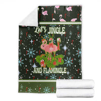Lets Jingle And Flamingle Christmas Blanket Funny Xmas Holiday Patterns - Wonder Print Shop