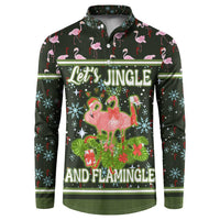 Lets Jingle And Flamingle Christmas Button Sweatshirt Funny Xmas Holiday Patterns - Wonder Print Shop