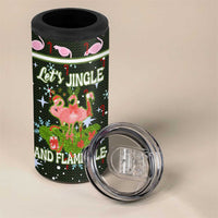 Lets Jingle And Flamingle Christmas 4 in 1 Can Cooler Tumbler Funny Xmas Holiday Patterns - Wonder Print Shop