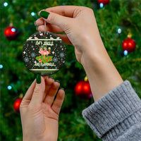 Lets Jingle And Flamingle Christmas Ceramic Ornament Funny Xmas Holiday Patterns - Wonder Print Shop