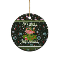 Lets Jingle And Flamingle Christmas Ceramic Ornament Funny Xmas Holiday Patterns - Wonder Print Shop