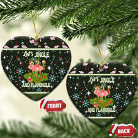 Lets Jingle And Flamingle Christmas Ceramic Ornament Funny Xmas Holiday Patterns - Wonder Print Shop