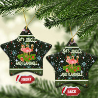 Lets Jingle And Flamingle Christmas Ceramic Ornament Funny Xmas Holiday Patterns - Wonder Print Shop