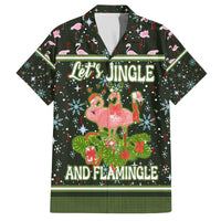 Lets Jingle And Flamingle Christmas Family Matching Off The Shoulder Long Sleeve Dress and Hawaiian Shirt Funny Xmas Holiday Patterns - Wonder Print Shop